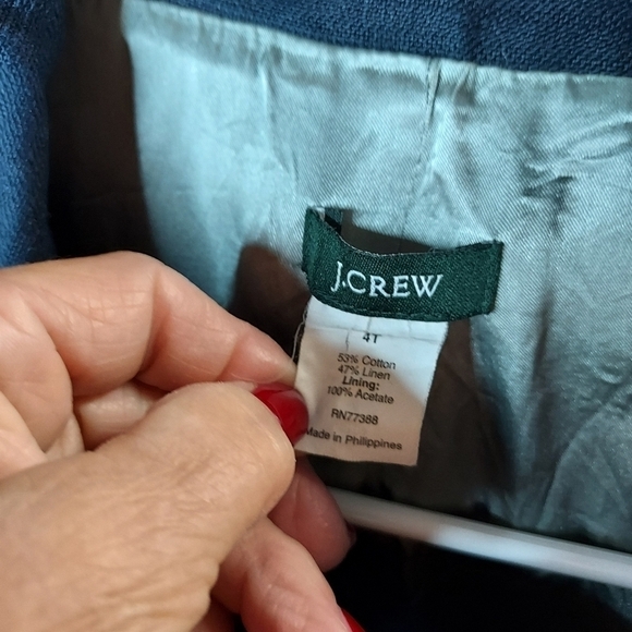 J.Crew ottoman Aubrey swing jacket closes 2 large button at neck lined navy - Picture 8 of 16